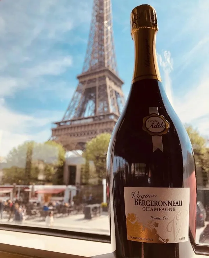 Cuvée Adèle Blanc de Blancs in Paris, the Eiffel Tower behind